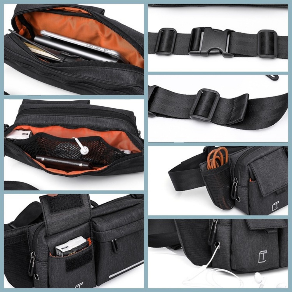 One Left! - NWT Black Unisex waist bag fanny pack - Picture 2 of 2